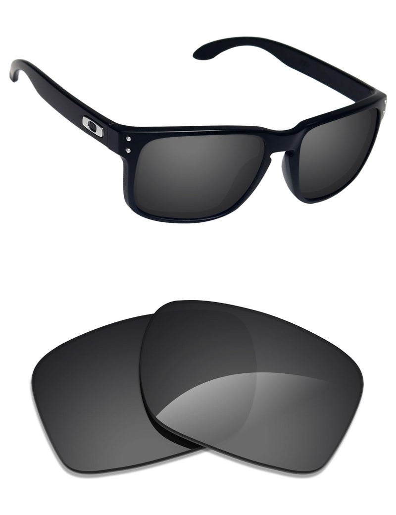 Alphax Stealth Black Polarized Replacement Lenses for Oakley Holbrook OO9102 Sunglasses - Image 1