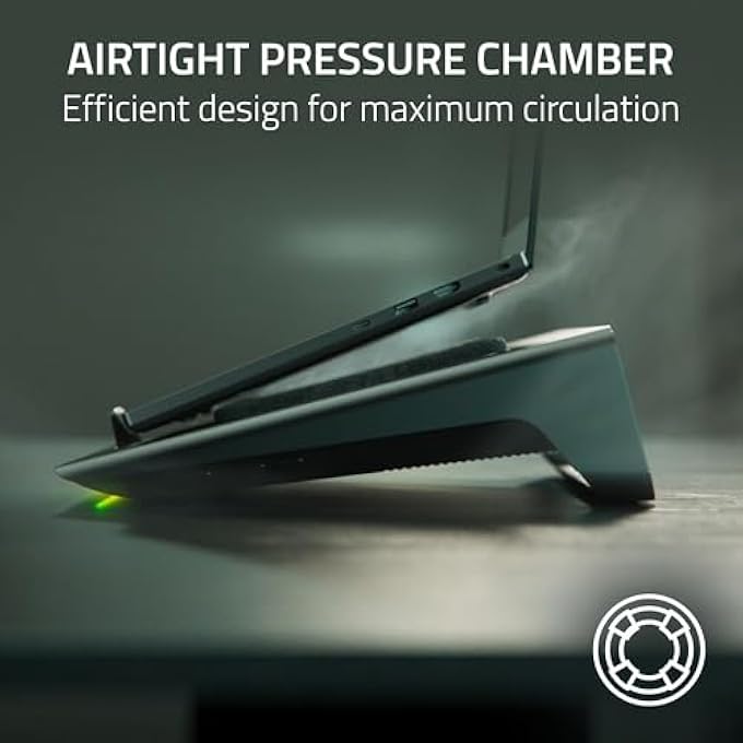 rayihni LAPTOP COOLING PAD - SMART COOLING PAD FOR 14Â€˜-18Â€™ LAPTOPS - AIRTIGHT PRESSURE CHAMBER (CUSTOMIZABLE FAN CURVES, 3-PORT USB-A HUB, REMOVABLE MULTI-FUNCTION BUTTONS) BLACK - Image 3