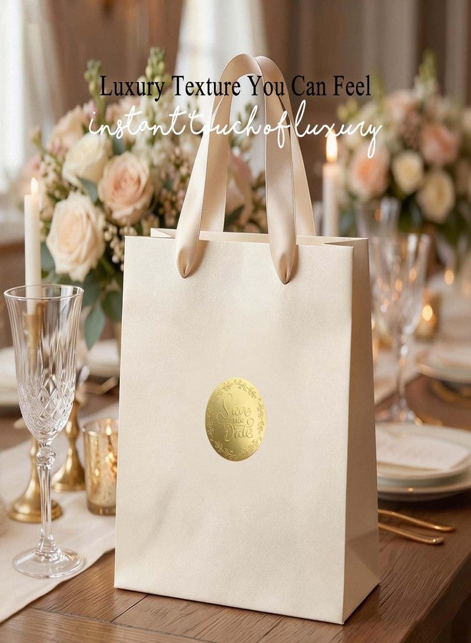 YYDESN 100PCS Save the Date Stickers, 1.6 Inch Gold Foil Embossed Wedding Envelope Seals for Invitations, Bridal Shower, Engagement Party, Wedding Favor Bags, Gift Wrapping Labels - Image 3