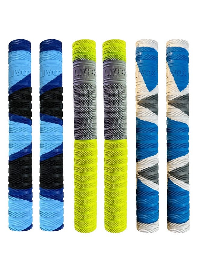 LIVOX Comfortable fit Cricket Bat Rubber Grips For Better Shock Absorption Ultra Tacky (Pack of 6) - Image 1