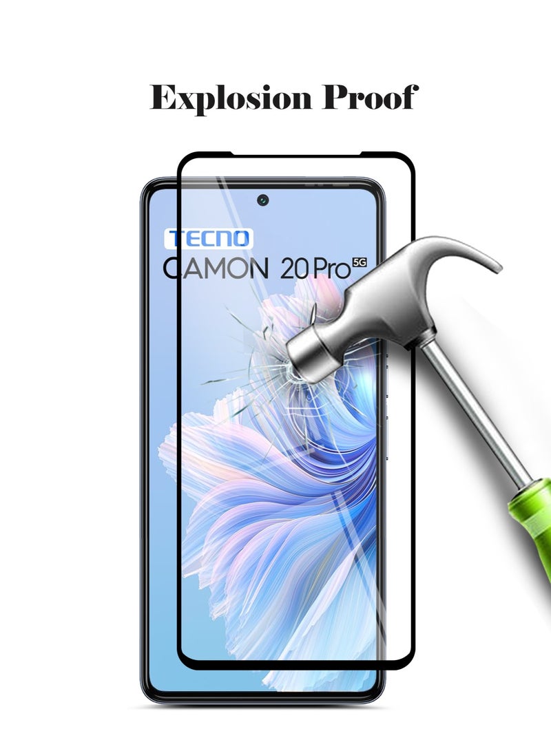 Techie  5D Full Cover 9H Hardness HD Tempered Glass Screen Protector for Tecno Camon 20 Pro - Anti-Scratch, Anti-Fingerprint, and Bubbles Free Technology - Image 5