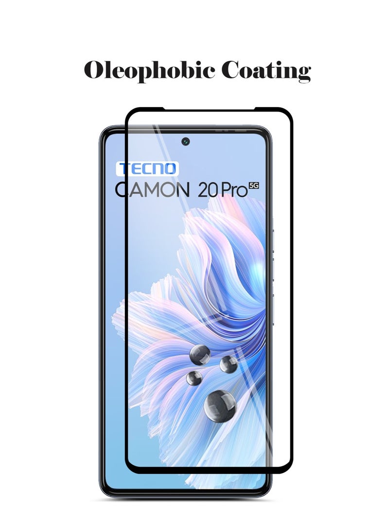 Techie  5D Full Cover 9H Hardness HD Tempered Glass Screen Protector for Tecno Camon 20 Pro - Anti-Scratch, Anti-Fingerprint, and Bubbles Free Technology - Image 3