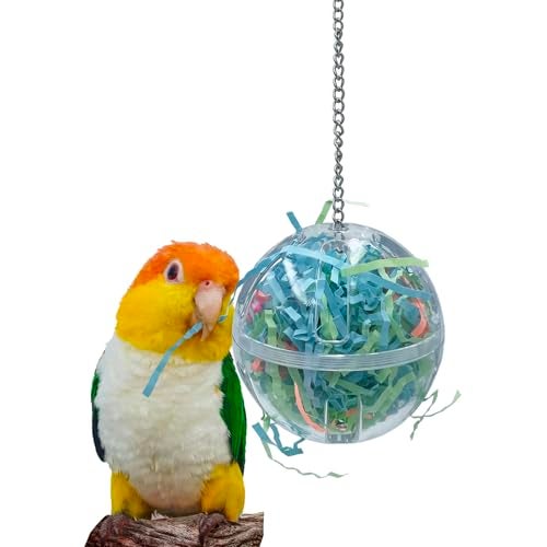 GILYGI 35 Hanging Plastic Forager Ball Toy to Unscrew with shredding Paper Inside for Medium and Large Parrot - Image 1