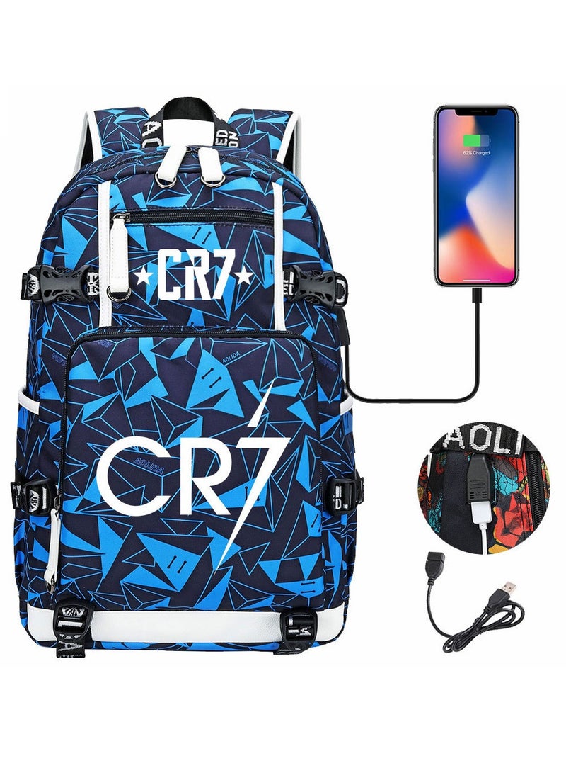 CR7 USB Printed Earphones For Youth Leisure Travel Backpack 