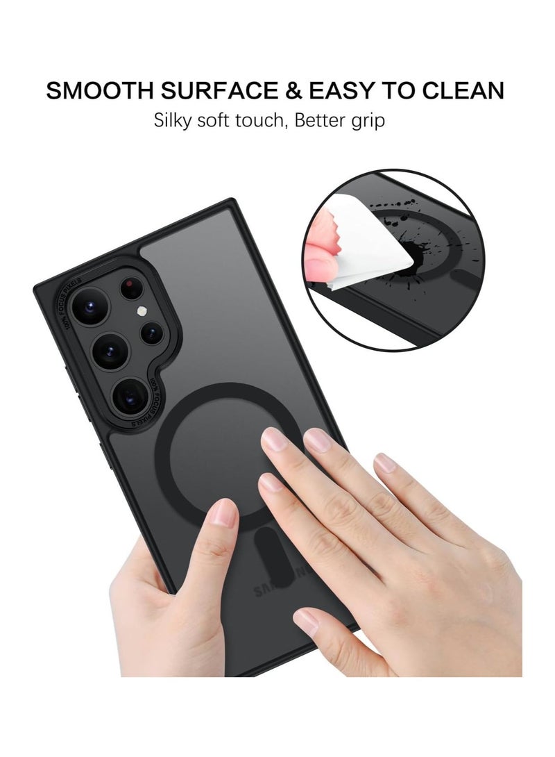 Eligo for Samsung S24 Ultra Case, Compatible with MagSafe, Magnetic Translucent Matte Back Shockproof Cover with Strong Magnet, Slim Thin Full Protection Phone Case for Galaxy S24 Ultra 5G (Black) - Image 3