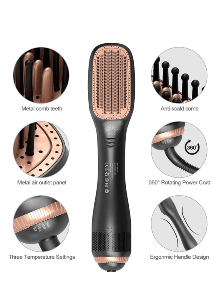 2 In 1 Professional Hair Dryer Brush Negative Ion Blow Dryer Straightening Brush Hot Air Styling Comb Electric Hair Straightener Styler - Image 3