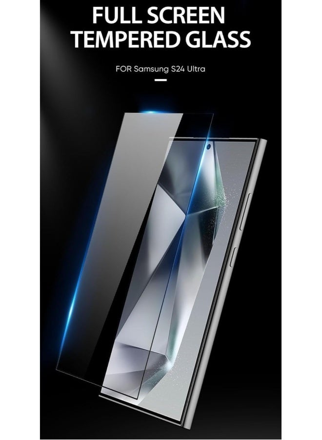 دوسالا زجاج حماية لشاشة سامسونغ غالاكسي S25 ألترا، زجاج مقسى مع لاصق كامل، حماية حافة إلى حافة، تركيب سهل لجهاز سام غالاكسي S25 ألترا - Image 3