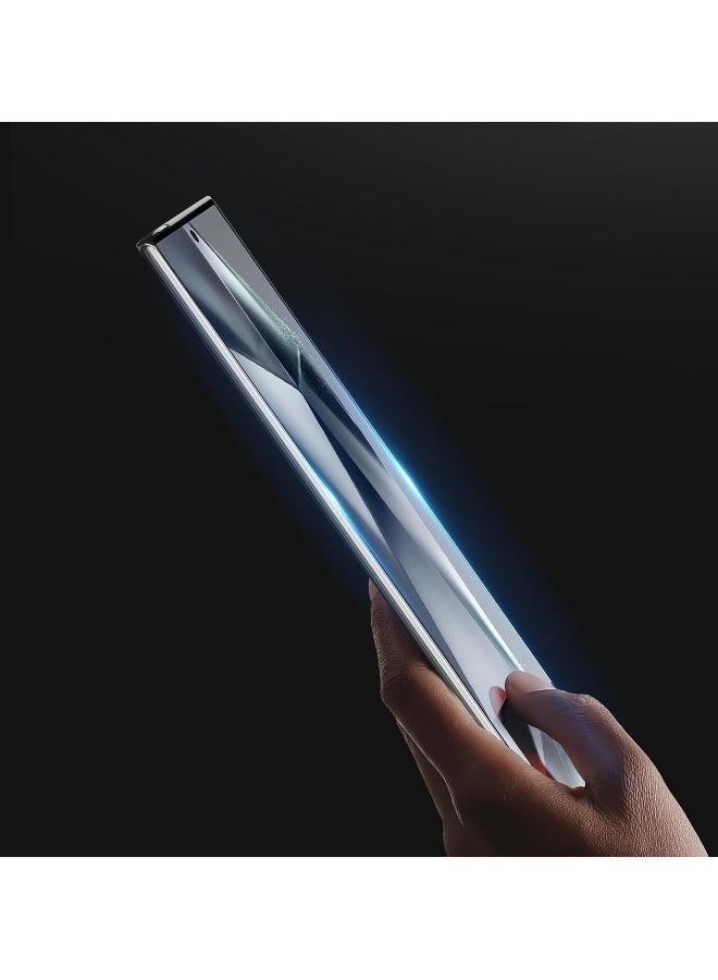 دوسالا زجاج حماية لشاشة سامسونغ غالاكسي S25 ألترا، زجاج مقسى مع لاصق كامل، حماية حافة إلى حافة، تركيب سهل لجهاز سام غالاكسي S25 ألترا - Image 5