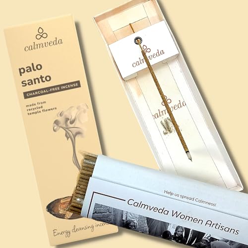 Calmveda Holy Palo Santo Incense Sticks - 80 Charcoal Free Incense, Made from Upcycled Flowers | Cleansing Incense Sticks Spiritual or Inciensos para Sacar Malas Energias - Image 4