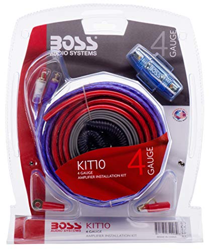 BOSS Audio Systems KIT10 4 Gauge Amplifier Installation Wiring Kit - A Car Helps You Make Connections and Brings Power to Your Radio, Subwoofers Speakers - Image 1
