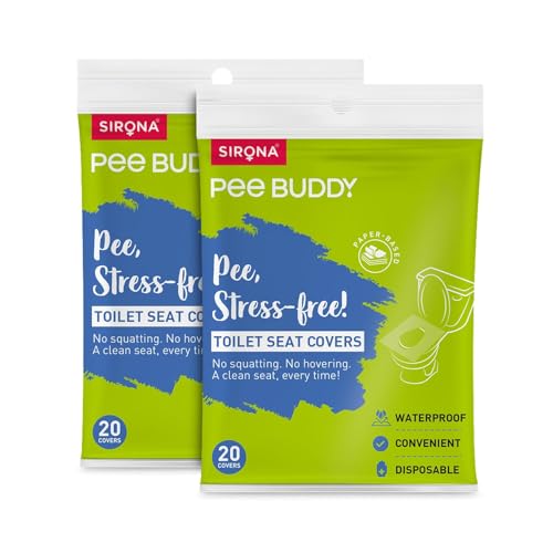 PEE BUDDY PeeBuddy Disposable Toilet Seat Covers - 40 Sheets (20 Sheets - 2 Pack) | No Direct Contact with Unhygienic Seats | Easy To Dispose | Nature Friendly | Must Have for Women and Men - Image 1