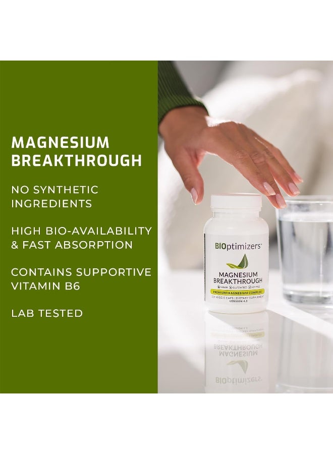 BIOptimizers Magnesium Breakthrough Supplement 4.0-7 Forms of Mg: Glycinate, Malate, Citrate, and More - Natural Support for Sleep and Cognitive Function - 30 Capsules- Calming Vitamins Complex - Image 2