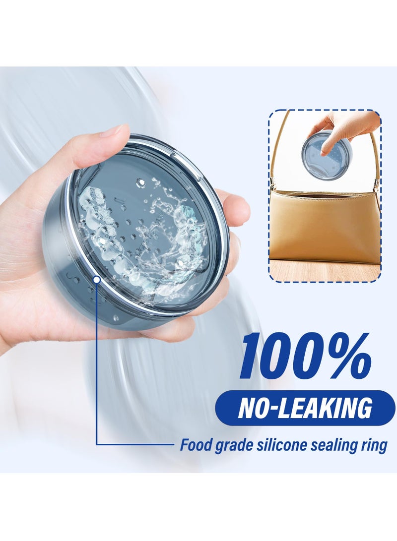 سيوسي حافظة تثبيت، حافظة طقم أسنان شفافة، صندوق حمام كبير لأطقم الأسنان مع سلة مصفاة، حاوية تخزين طقم الأسنان للسفر، حقيبة تنظيف واقي الفم، كوب تنظيف حامل تقويم الأسنان، أزرق - Image 3