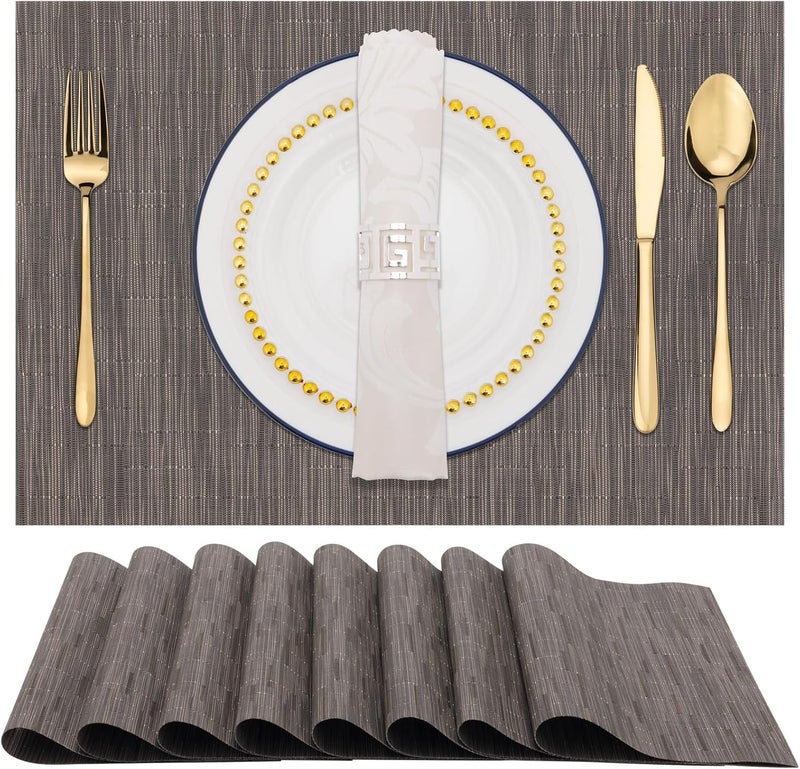 BS مفرش طاولة مستطيل محبوك قابل للعكس من B&S - رمادي فاتح - Image 1