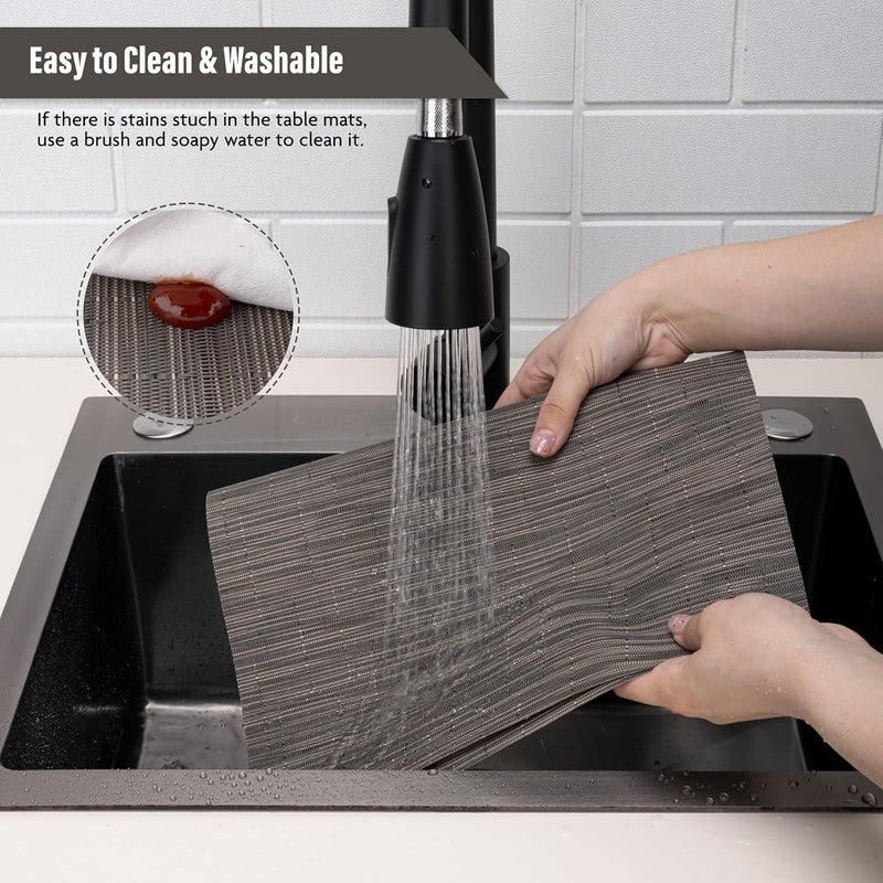 BS مفرش طاولة مستطيل محبوك قابل للعكس من B&S - رمادي فاتح - Image 5