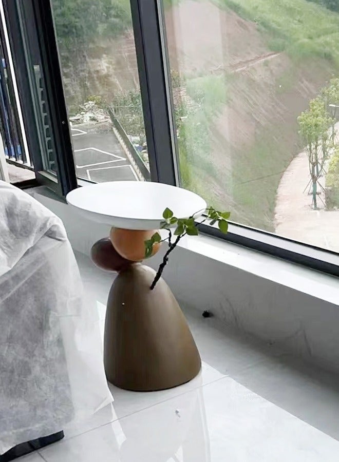 رافين 1-قطعة حديثة الاسكندنافية نمط الحجر منحوتة الفن تصميم استقالة الجدول الجانبي جولة أعلى صينية نهاية الجدول لغرفة نوم غرفة المعيشة مكاتب 51x29x50 سم - Image 3