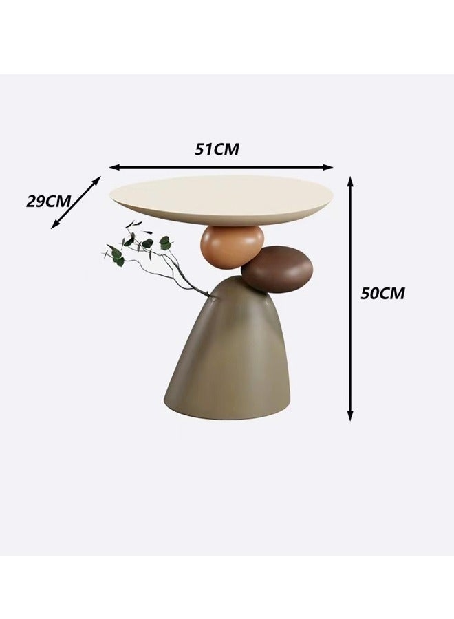 رافين 1-قطعة حديثة الاسكندنافية نمط الحجر منحوتة الفن تصميم استقالة الجدول الجانبي جولة أعلى صينية نهاية الجدول لغرفة نوم غرفة المعيشة مكاتب 51x29x50 سم - Image 4