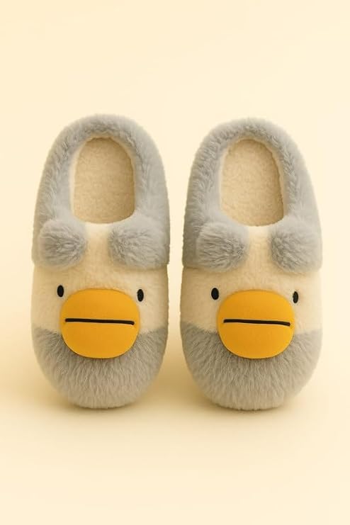 Krystle CAPICHINO Kids Owl Slippers - Soft Plush Slippers for Boys and Girls (Blue) (3-4 Years) - Image 2