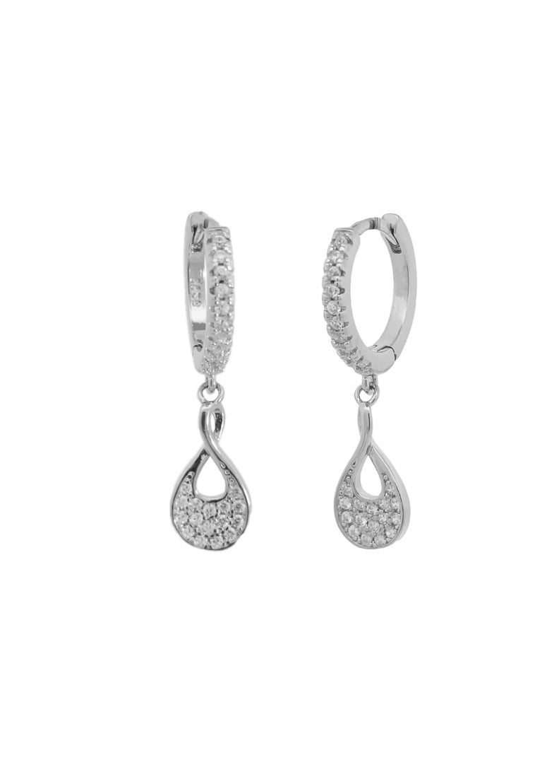 AK Jewels 925 SILVER CZ RHODIUM EARRING 