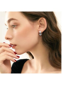 Yami Pearl Earrings Drop Dangle, 925 Sterling Silver Hypoallergenic Earrings White Gold Plated, Freshwater Cultured Genuine Pearl 8Mm, Birthday Anniversary Jewelry Gifts For Women  - Image 3