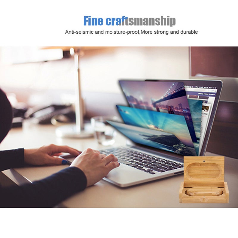 ذاكرة فلاش USB 3.0 بأكليل خشبي بيضاوي مع صندوق - قرص USB بسعة 32 جيجابايت - Image 5
