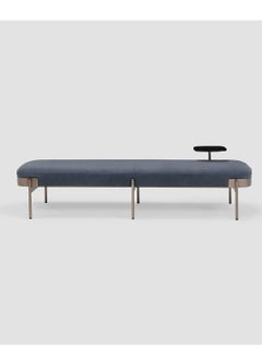 AL HUZAIFA FURNITURE Battista Bench, Full Grain Leather With Attached Small Table  - Image 1