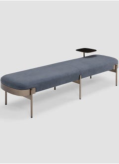 AL HUZAIFA FURNITURE Battista Bench, Full Grain Leather With Attached Small Table  - Image 2