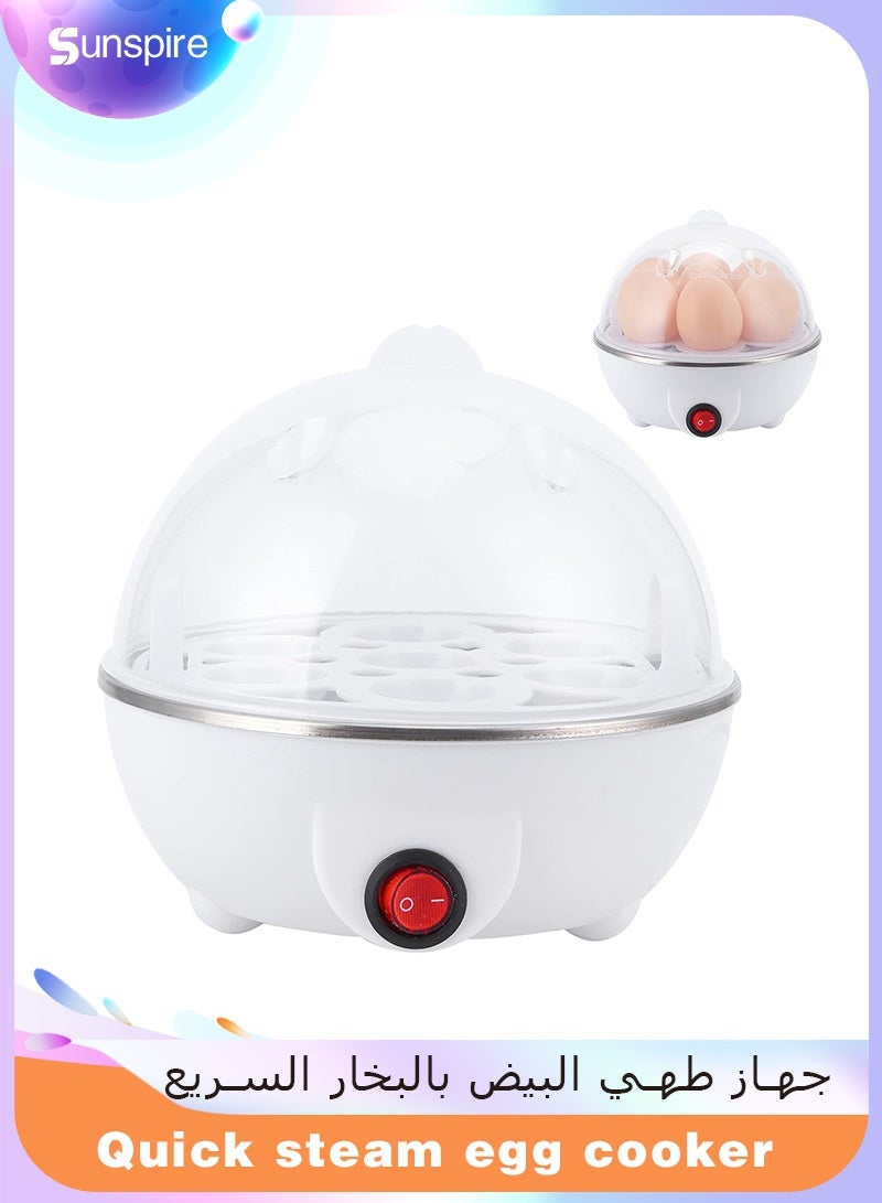 صن سباير جهاز طهي البيض الكهربائي، جهاز طهي البيض الصغير متعدد الوظائف مع سبعة أوضاع لطهي البيض بالبخار لإعداده بسرعة، أداة مثالية لوجبات إفطار سريعة وصحية. - Image 1