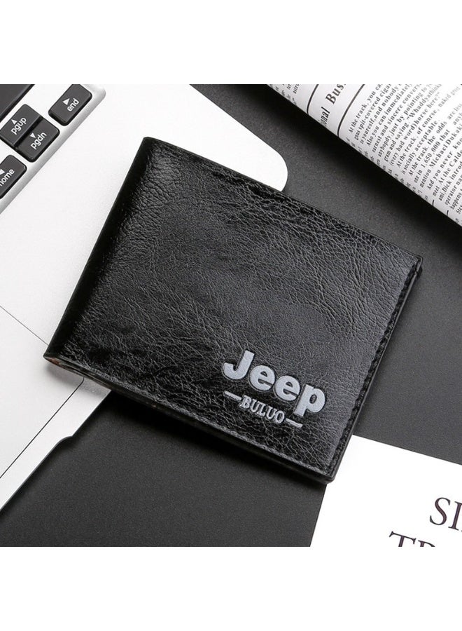 جيب محفظة جيب القصيرة للرجال، مزودة بتقنية حجب RFID - محفظة مدمجة مضادة للسرقة، ثنائية الطي، مزودة بفتحات بطاقات متعددة، ونافذة لبطاقة الهوية، مصنوعة من مزيج القطن، وحامل بطاقات رفيع غير رسمي - Image 2