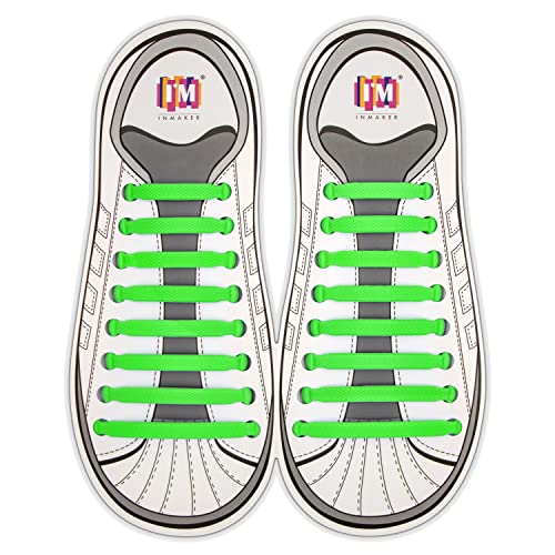 INMAKER No Tie Shoe Laces for Adults and Kids, Elastic Shoelaces for Sneakers, Rubber Silicone Tieless Laces - Image 1