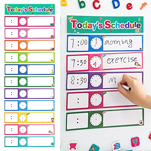 Lachilly 12 Pcs Daily Routines Schedule Cards Schedule Pocket Chart Addons DIY Visual Schedule for Toddlers Classroom Decoration - Image 1