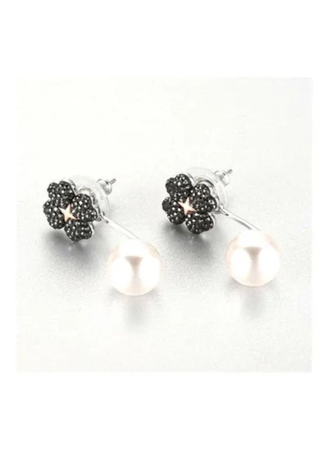Generic - Generic Swarovski Charm Flower Shape  Dangle Earrings - Image 1