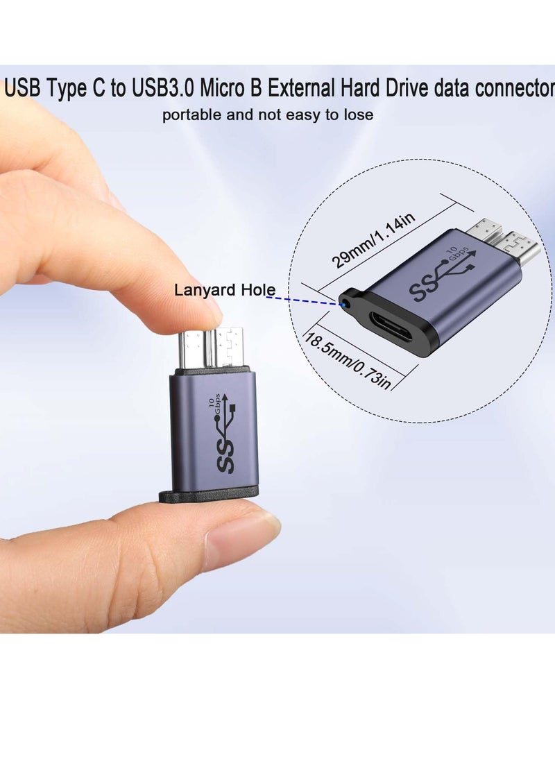 Excefore High-Speed USB C Female to Micro B Male Adapter,10Gbps Data Transfer Charging for External Hard Drives, SSDs, Tablets, Cameras, Laptops,2Pcs - Image 3