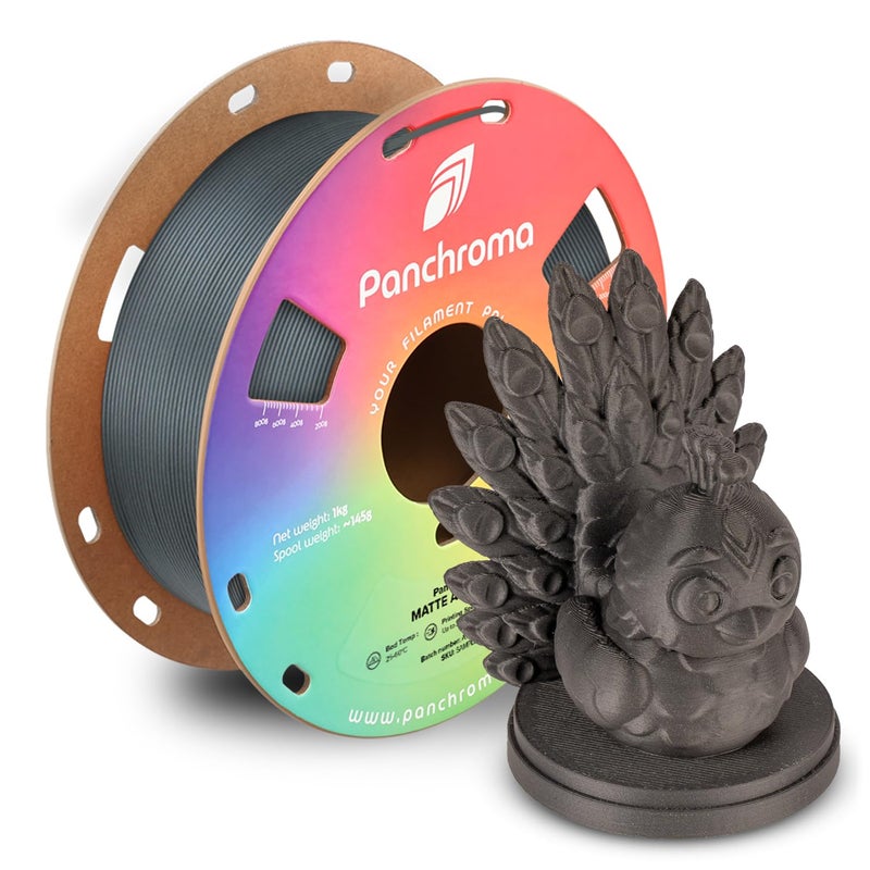 Polymaker Panchroma Matte PLA Filament, Ash Grey 1.75mm 1kg 3D Printing Filament, Formerly Polyterra Matte, Fit Most FDM 3D Printers, 1kg Spool (2.2lbs) - Image 1