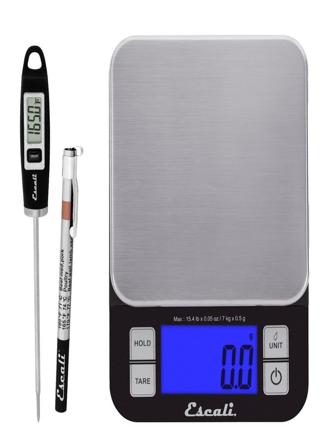 Escali Kitchen Scale and Thermometer Kit, Includes Nutro Digital Food Scale and Gourmet Digital Thermometer - Image 1