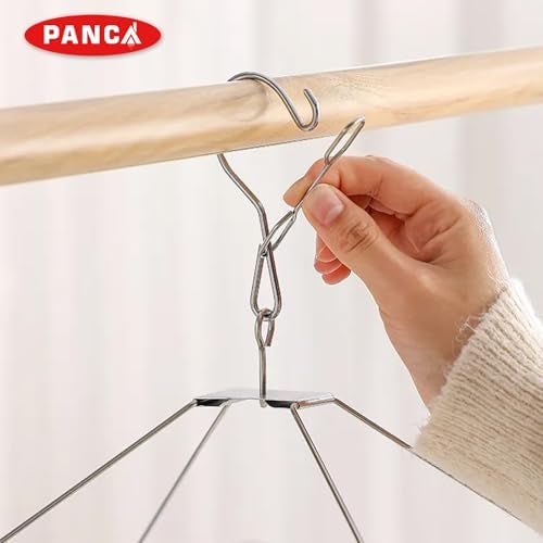 PANCA 25 Clips Stainless Steel Cloth Drying Hanger | Foldable Square Drying Rack for Baby Clothes, Socks, Undergarments & Small Laundry Items | Stand with Hooks – Rustproof & Space-Saving - Image 3