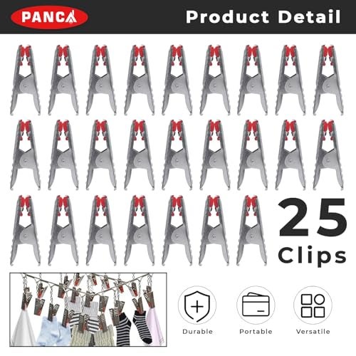 PANCA 25 Clips Stainless Steel Cloth Drying Hanger | Foldable Square Drying Rack for Baby Clothes, Socks, Undergarments & Small Laundry Items | Stand with Hooks – Rustproof & Space-Saving - Image 2