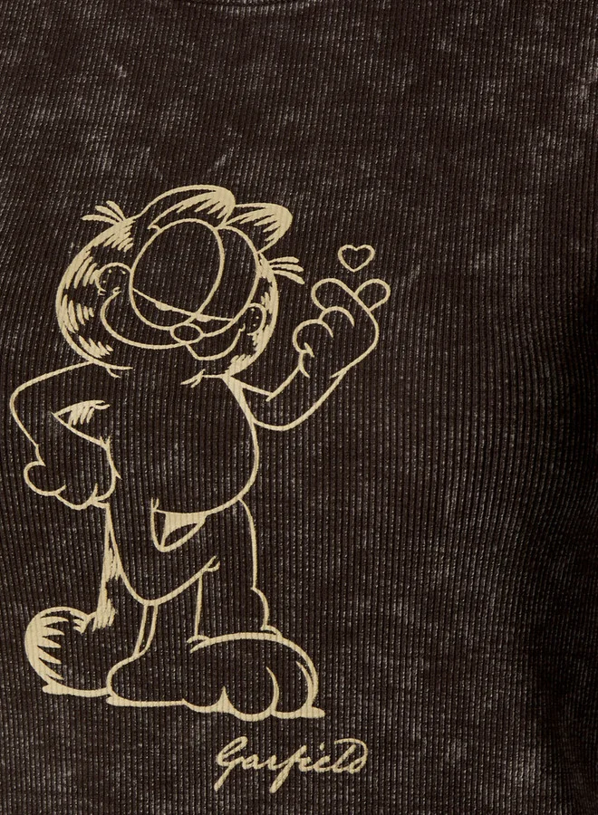 SP Characters Cotton T-shirt with Garfield Print