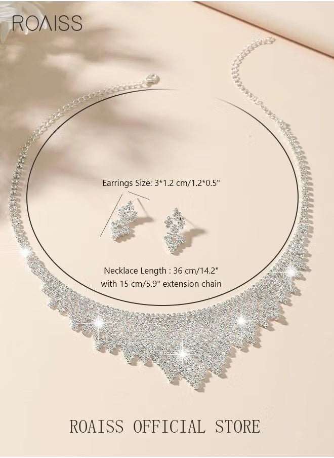 3Pcs Rhinestone Jewelry Set Shinning Necklace Zircon Earrings Pendant Dress Accessory Chic Gift for Women Ladies Mother Wife Bridesmaids Wedding Party Sliver - pzsku/Z1FFB3C60766717AB185EZ/45/_/1724041373/0a8fc9b9-2a5c-4e89-b6f1-549b865d9291