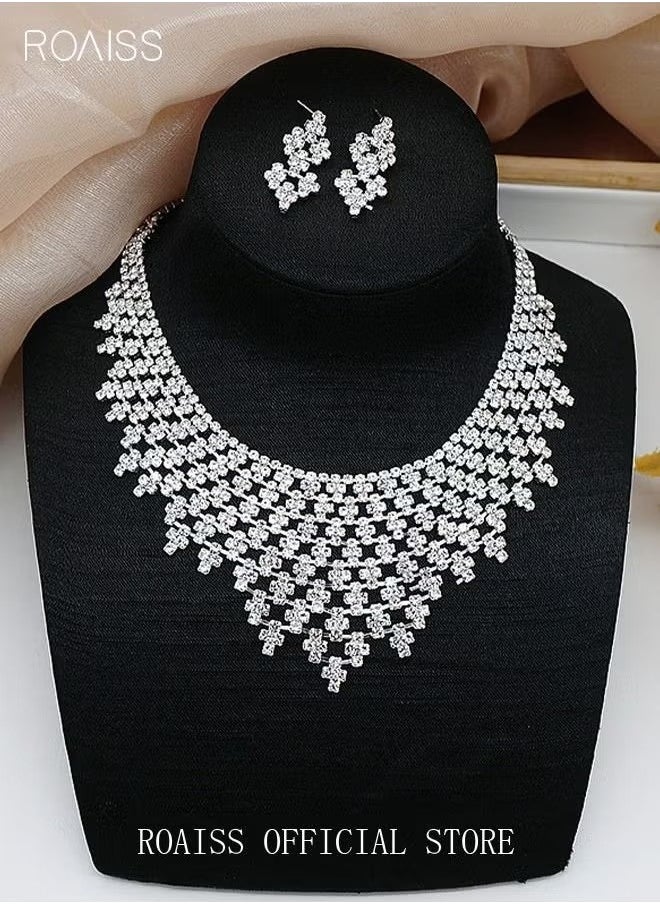 3Pcs Rhinestone Jewelry Set Shinning Necklace Zircon Earrings Pendant Dress Accessory Chic Gift for Women Ladies Mother Wife Bridesmaids Wedding Party Sliver - pzsku/Z1FFB3C60766717AB185EZ/45/_/1724041382/ede549d7-7dcb-46b8-bf39-184e8667522d