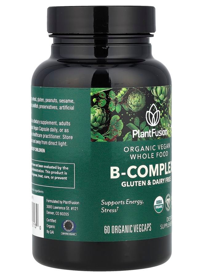 PlantFusion Organic Vegan B-Complex 60 Organic VegCaps - Image 2