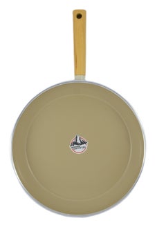 Homemaker Swiss Crystal High Quality Ceramic Coating Non-Stick Frypan - 32cm - Natural Wood Handle - Beige  - Image 3