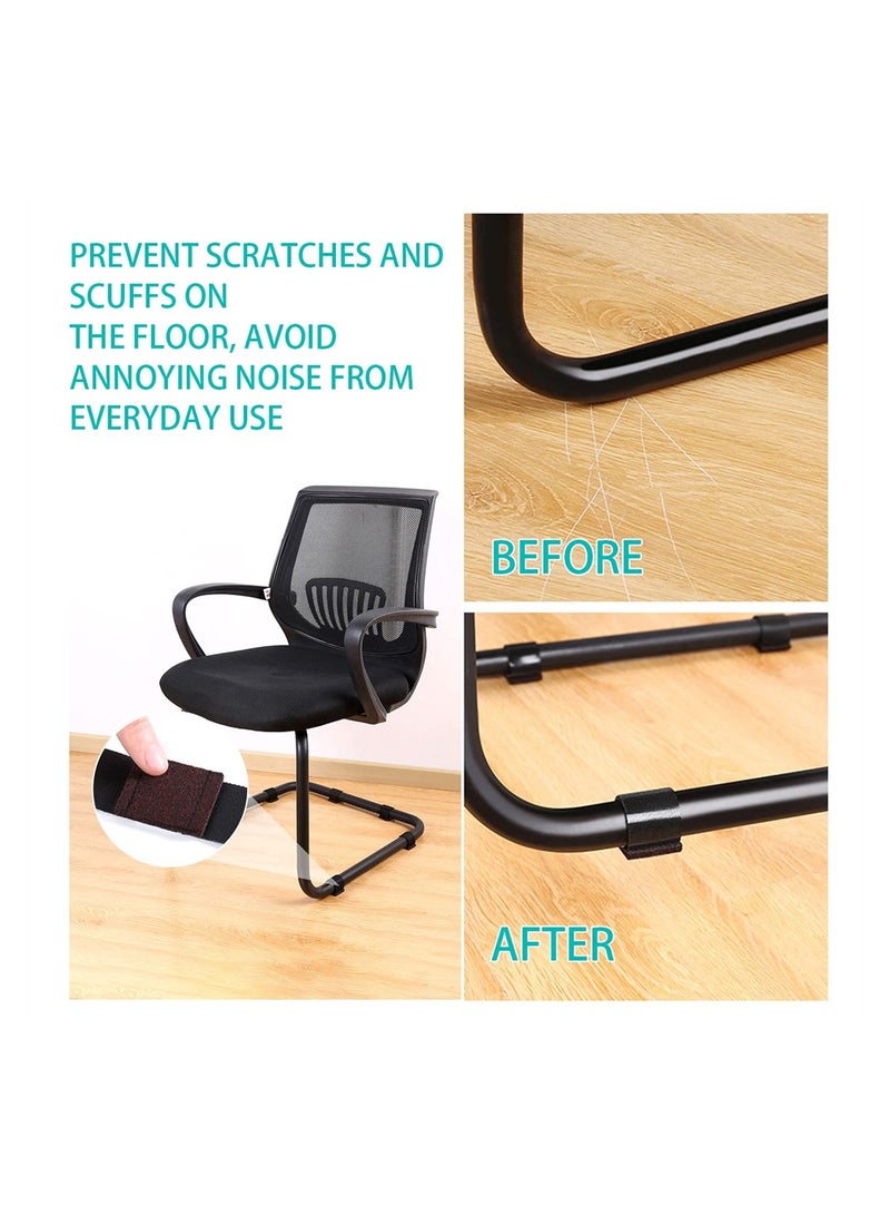 30 Soft Felt Chair Pads with Hook and Loop Closure Protect Hardwood Floors Reduce Noise and Prevent Scratches Suitable for Most Chair Rails - Image 4