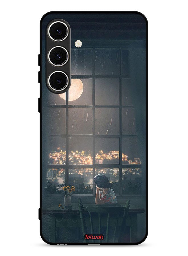 Tolwak Samsung Galaxy S24 FE 5G Protective Case Cover Looking At Moon Art - Image 1