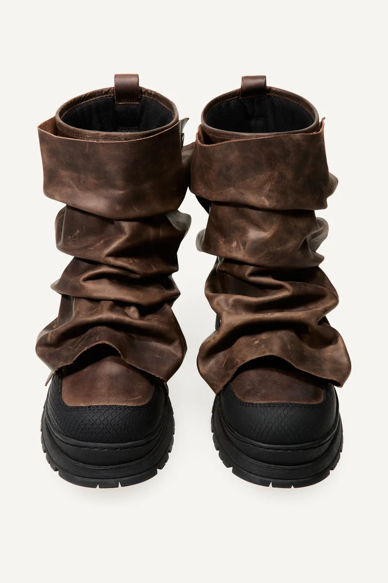 H&M  Gaiter-detail leather boots for Men | Best Price UAE