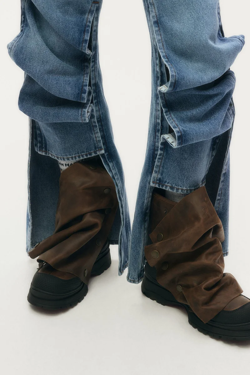 H&M  Gaiter-detail leather boots for Men | Best Price UAE