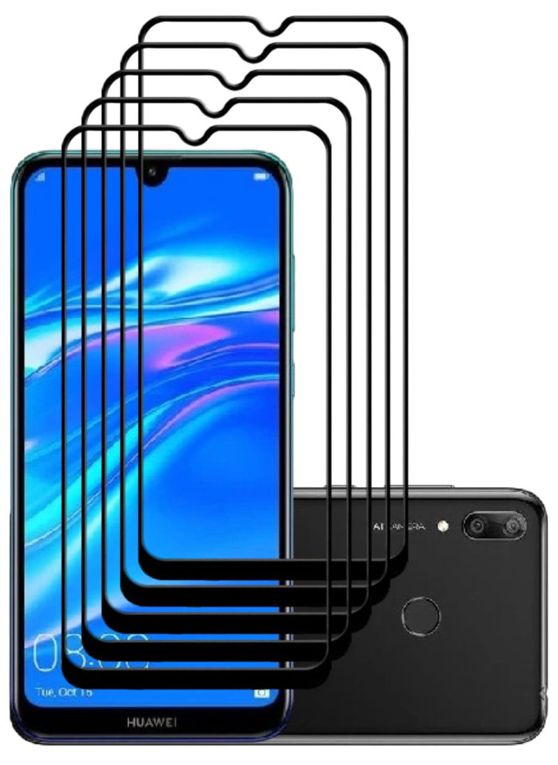 ACLIX 5 Pieces Antistatic ESD Dustproof Premium Quality High Definition Tempered Glass Screen Protector Designed For Huawei Y7 (2019) - Image 1