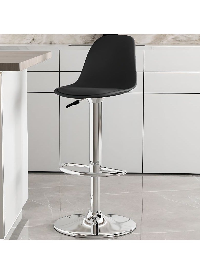 DubaiGallery كرسي بار نوردك فاخر مع أرجل معدنية ووسادة مخملية كرسي بار عالي كرسي بار مع ظهر كرسي بار - Image 1