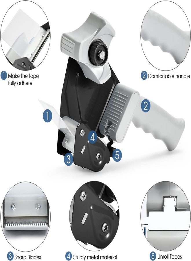 D-Fix موزع شريط التغليف البلاستيكي اليدوي D-fix® لشريط بعرض 2 بوصة - خفيف الوزن وقابل للحمل للتغليف التجاري والشحن والنقل وإغلاق الكراتين والصناديق - Image 3