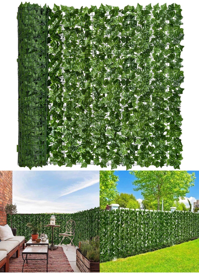 JoyousSto - 1 x 3m Artificial Privacy Garden Fence Wall Plant Hedge Screen Roll Artificial Ivy Leaf Vine Decoration for Backyard Outdoor Garden Home Balcony Decoration UV and Sun Protection Leaf Screen - Image 1